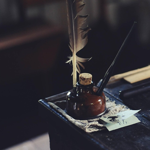 quill parchment ink